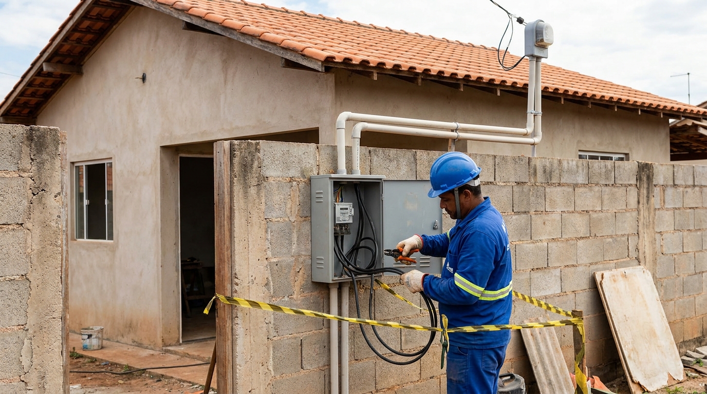 Eletricista instalando padrao de energia em Recife‑PE