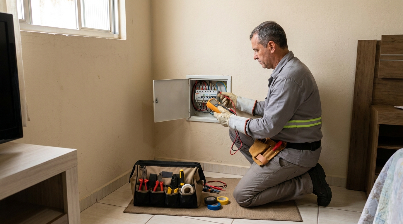 Eletricista trabalhando em Recife‑PE