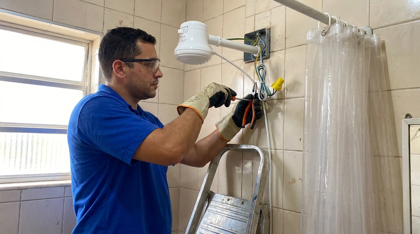 Instalacao de chuveiro eletrico residencial em Recife‑PE