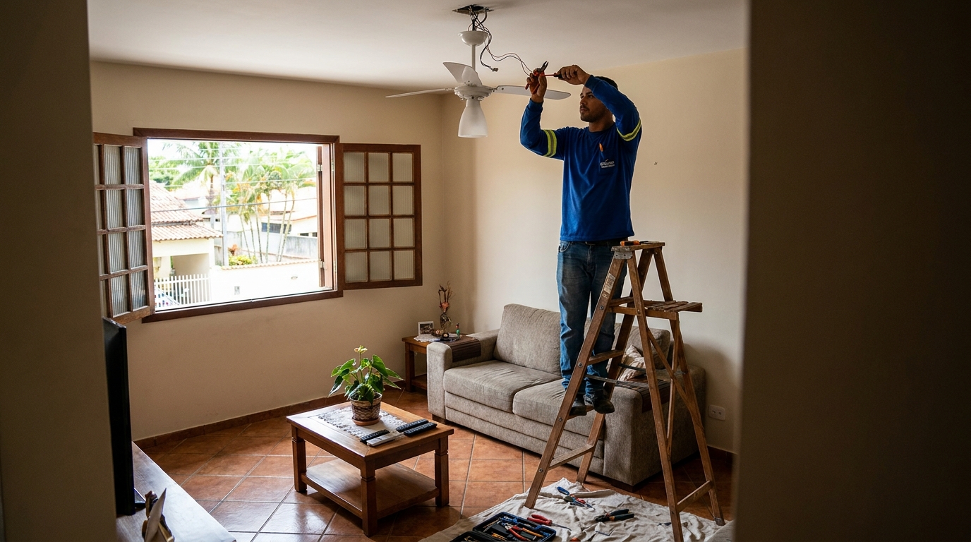 Instalacao de ventilador de teto profissional em Recife‑PE